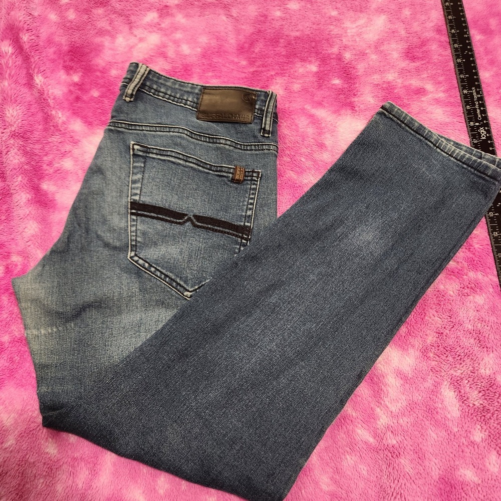 Buffalo David‎ Bitton Jeans Men's 32x30 Mid Rise Axel Slim Stretch Blue Denim